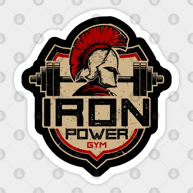 Spartan Iron Power Gym Gold Drawing Illustration Sticker by michony